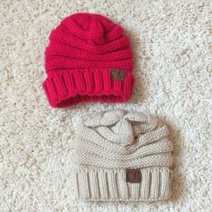 🚫SOLD🚫 CC Infant/Toddler Hat Bundle Pink & Cream